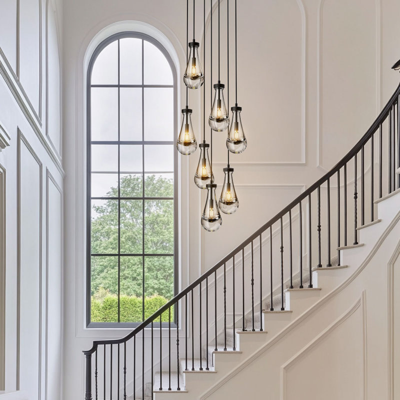 One Allium Way® Biak 7-Light Spiral Raindrop Chandelier for